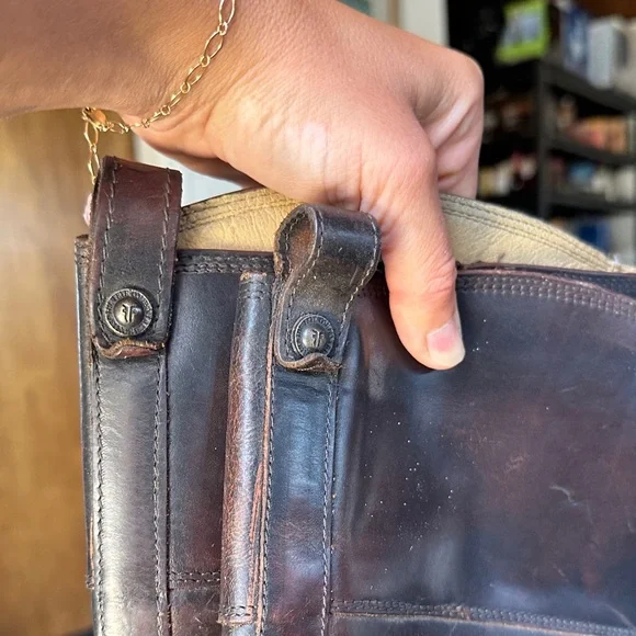 Frye Dark Brown Leather Riding Boots - Picture 10 of 12